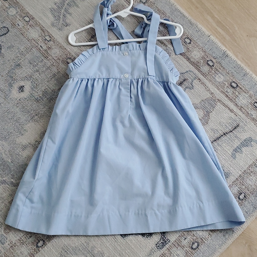Stitchy Fish Girls Smocked Patriotic American Flag Whales Embroidered Dress Sz3T - Picture 10 of 11